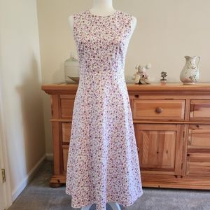 Draper James White Floral Print Midi Dress